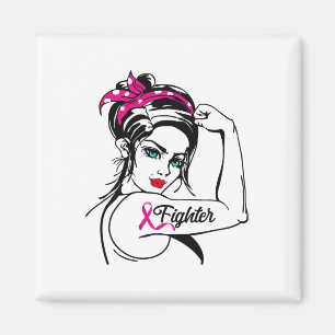 Aimant Lutte Rosie Le Riveter Sensibilisation au cancer d