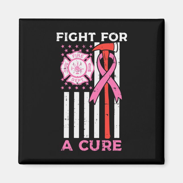 Aimant Lutter Pour Un Pompier En Cure US Drapeau Cancer D (Devant)