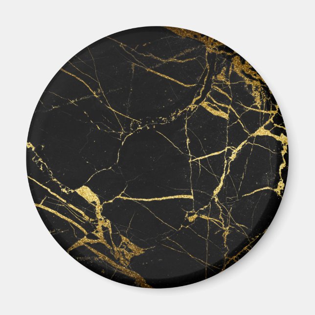 Aimant Luxe Black and Gold Marble (Devant)
