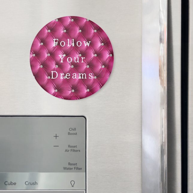 Aimant Luxe doux rose Faux Velvet (In situ (réfrigérateur))