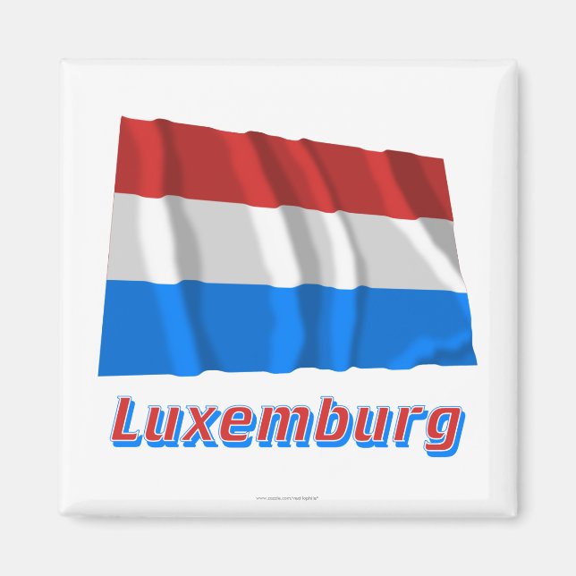 Aimant Luxemburg Fliegende Flagge mit Namen (Devant)