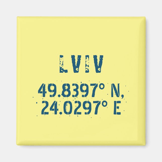 Aimant Lviv Ukraine Latitude & Longitude désistée (Devant)