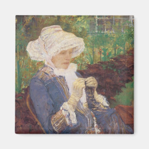 Aimant Lydia Crocheting in Garden at Marly, Mary Cassatt