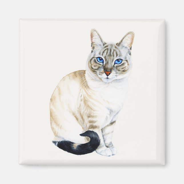 Aimant Lynx Point Siamese Chat (Devant)