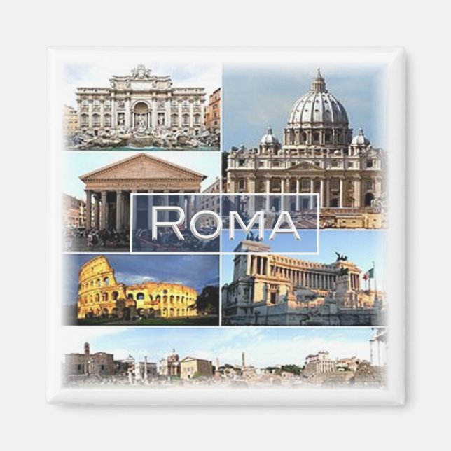 Aimant LZO010 mosaïque de ROMA, Latium, Italie, Frigo (Devant)