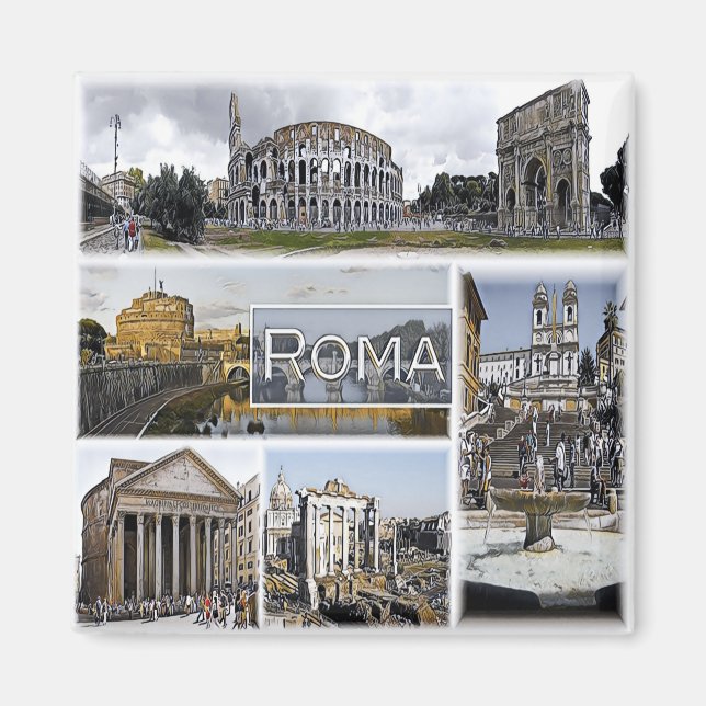 Aimant LZO012 ROME - Colisée - Panthéon - Réfrigérateur (Devant)