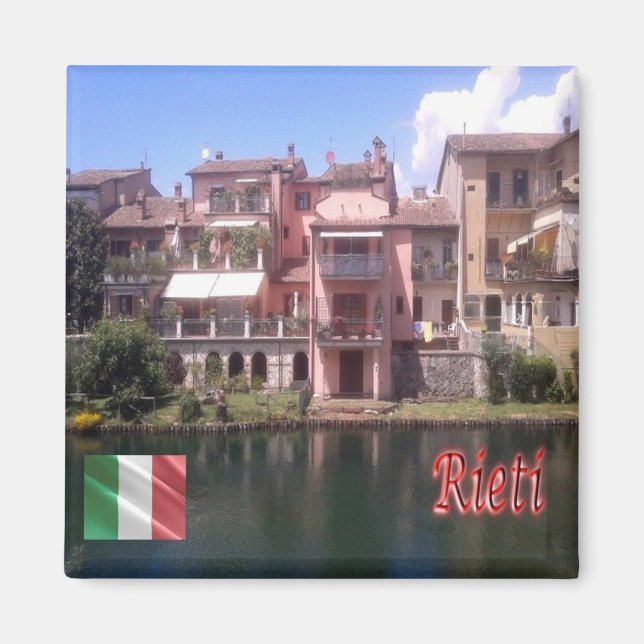 Aimant LZO035 RIETI Maisons de Rione Saint Lucia, Frigo (Devant)