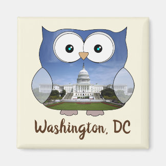 Aimant M190132 Chubby Owl | Washington DC i Souvenir