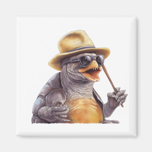 Aimant M. Galapagos Tortoise Blue des îles Galapagos (Devant)