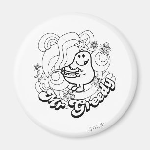 Aimant M. Greedy Black & White Swirls & Stars