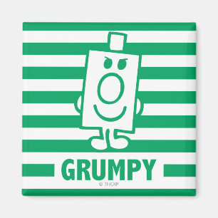 Aimant M. Grumpy Grin escarpé et rayures vertes