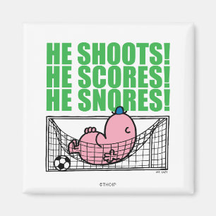 Aimant M. Lazy Napping Dans Un But De Football