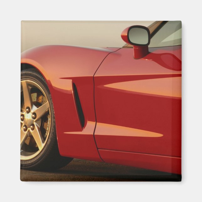 Aimant Ma Corvette rouge (Devant)