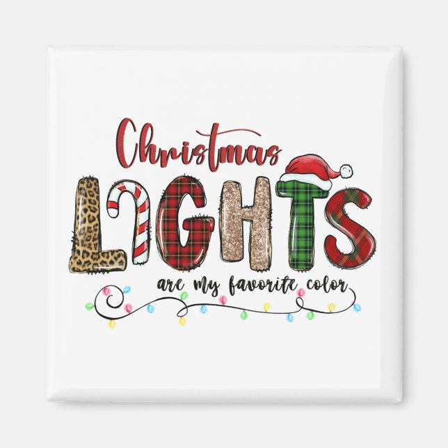 Aimant Ma Couleur Préférée Est Les Lumières De Noël (Devant)