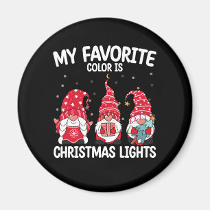 Aimant Ma Couleur Préférée Est Les Lumières De Noël Gnome