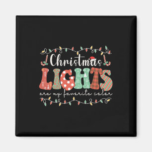 Aimant Ma couleur préférée est lumière de Noël Joyeux Noë