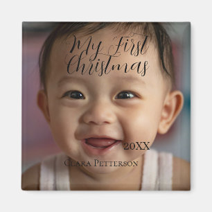 Aimant Ma première photo bébé de Noël ajouter nom année m