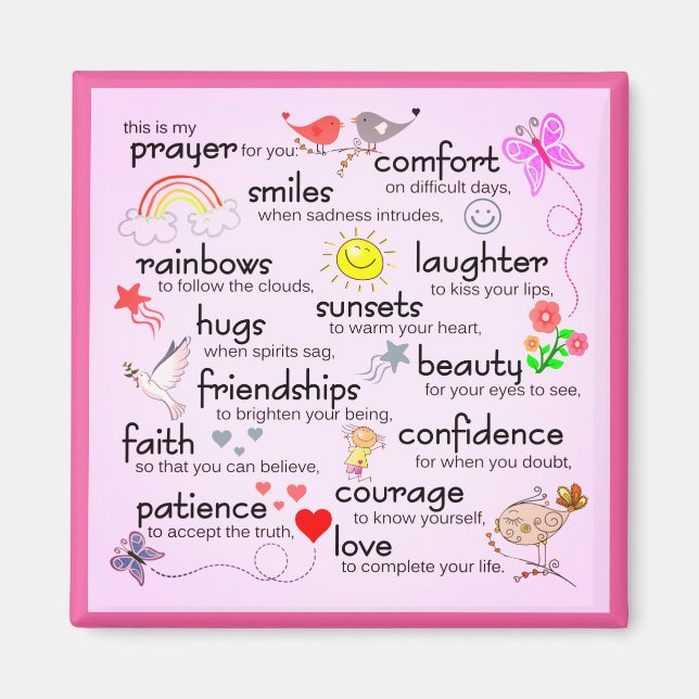 Aimant Ma Prière Pour Vous | Rose (Devant)