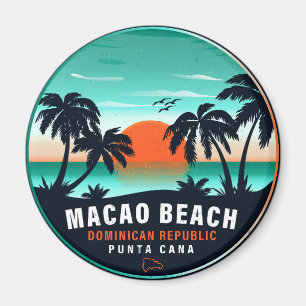 Aimant Macao Beach Dominicaine Sunset Souvenir 60s