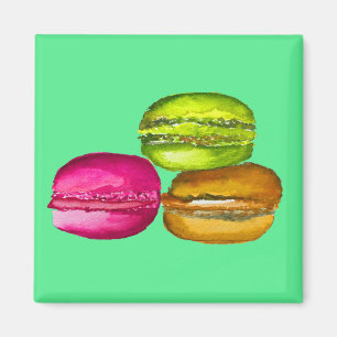 Aimant Macarons colorés aquarelle art funky
