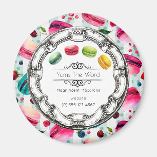 Aimant Macarons Dans Un Cercle Pâtisserie française en