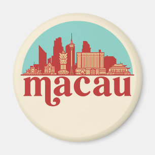 Aimant Macau China Retro City Skyline Cityscape Art