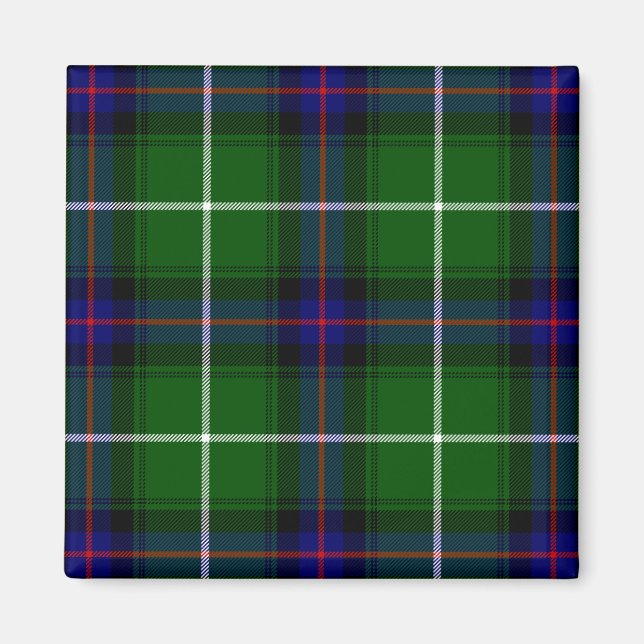Aimant MacDonald tartan bleu vert plaid (Devant)