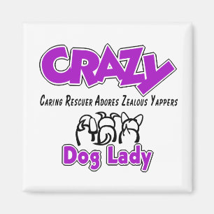 Aimant Madame folle de chien