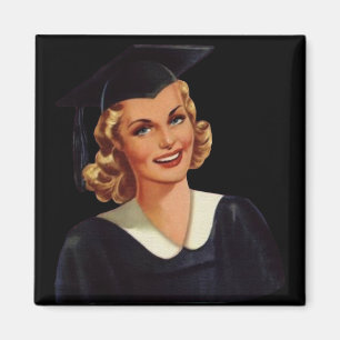 Aimant Madame instruite blonde vintage
