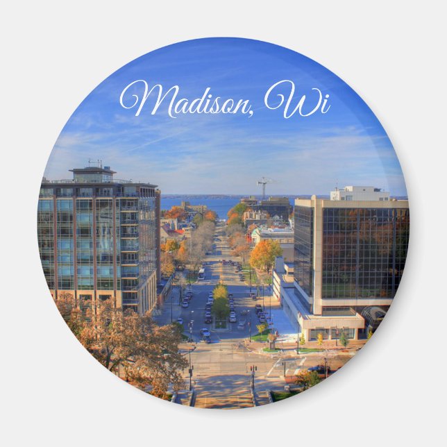 Aimant Madison, Wisconsin Souvenir Keepsaké (Devant)