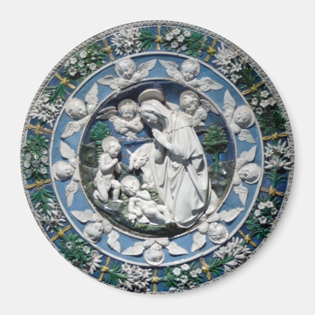 Aimant Madonna Adoring Child par Della Robbia (Devant)