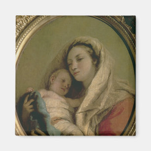 Aimant Madonna avec l'enfant de sommeil, 1780s