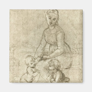 Aimant Madonna, Christ, Saint Jean Baptiste par Rapahel
