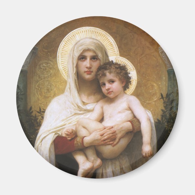 Aimant Madonna des Roses par Bouguereau (Devant)