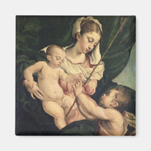 Aimant Madonna et Enfant avec Saint John, c.1570 (huile s