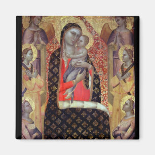 Aimant Madonna et enfant couronnés avec six anges