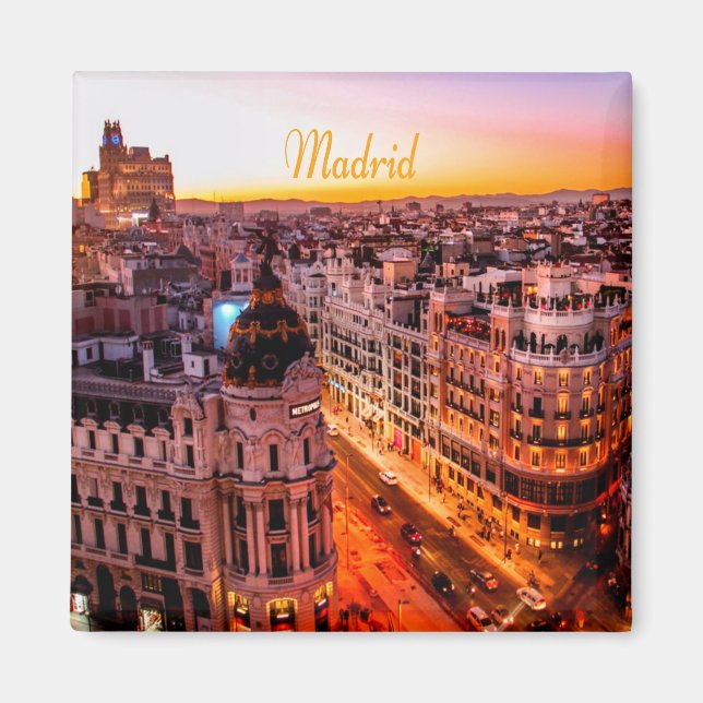 Aimant Madrid Espagne Capitol City Skyline (Devant)