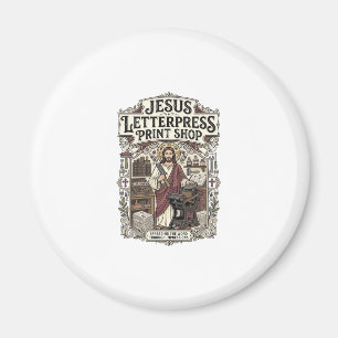 Aimant Magasin d'impression Jésus Letterpress Jésus Lette