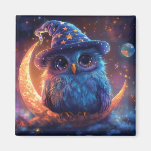 Aimant Magic Owl Wizard on the Moon : Magical Imaginaire 