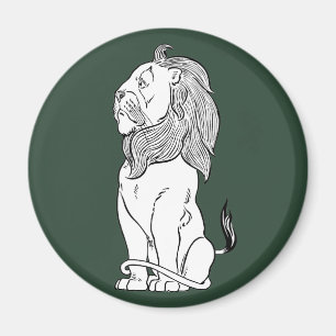 Aimant Magicien vintage de Oz, Lion peureux courageux