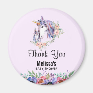 Aimant Magique Unicorn maman & bébé Merci d'aquarelle