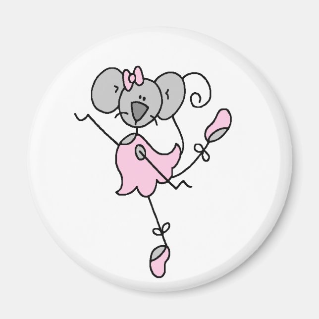 Aimant Magnat Ballerina de souris personnalisé (Devant)