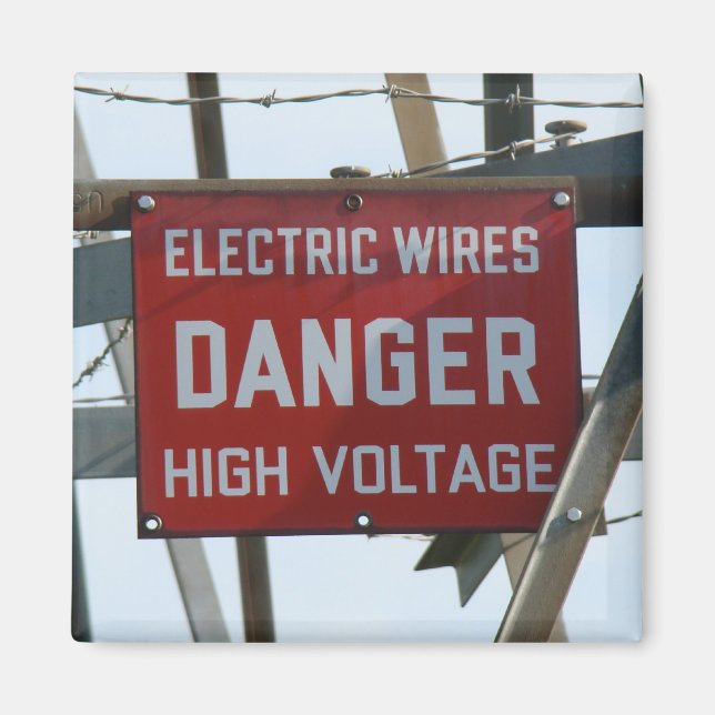 Aimant Magnat de danger de haute tension (Devant)