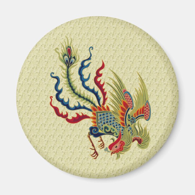 Aimant Magnat de design de coq d'art chinois (Devant)