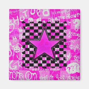 Aimant Magnat de graffiti rose