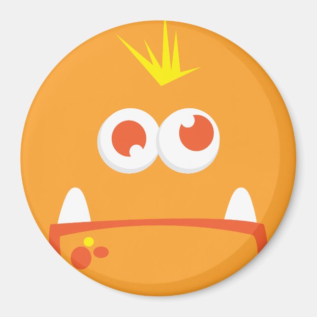 Aimant Magnat de visage de monstre orange (Devant)