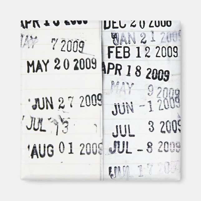 Aimant Magnat du timbre de date de bibliothèque (Devant)