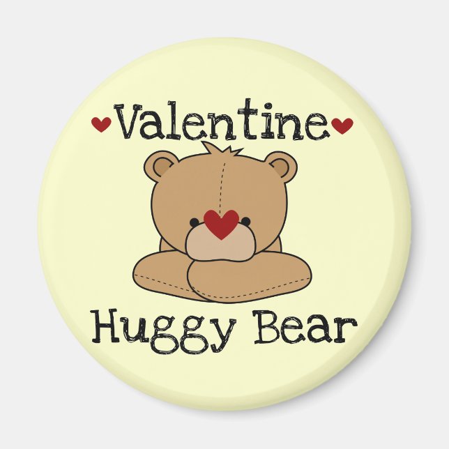 Aimant Magnat rond de l'ours Valentine Huggy (Devant)