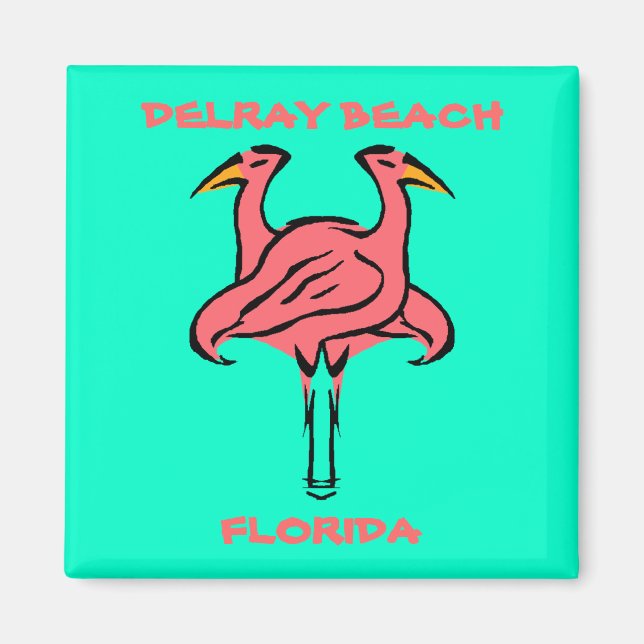 AIMANT MAGNET- PAIRE DE FLAMANTS ROSES ~ FACILE À CUSTOMI (Devant)