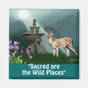 Aimant Magnets-cadeaux Wild Deer & Inukshuk Wilderness